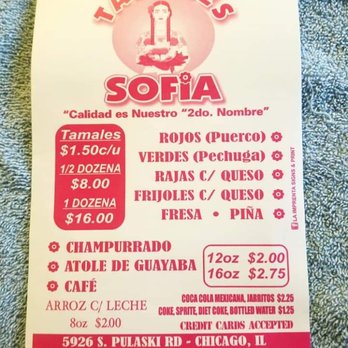 Tamales Sofia - Menu - Mexican Near Me - Chicago, Illinois