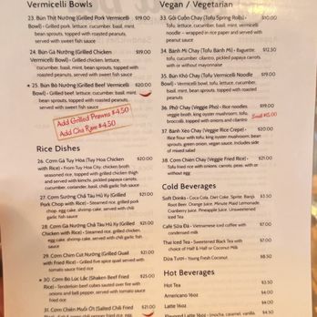 La Cà Bar - Bank of the menu - Vietnamese Near Me - Tacoma, Washington La Cà Bar - Bank of the menu - Vietnamese Near Me - Tacoma, Washington