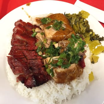 Best BBQ - BBQ Combo rice plate with scallion oil chicken and Honey BBQ Pork - Barbeque Near Me - Duluth, Georgia Best BBQ - BBQ Combo rice plate with scallion oil chicken and Honey BBQ Pork - Barbeque Near Me - Duluth, Georgia