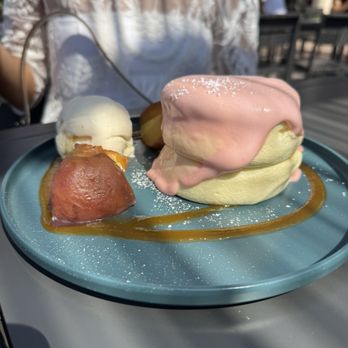 Burnt Crumbs - Peach Souffl Pancakes - New American Near Me - Irvine, California Burnt Crumbs - Peach Souffl Pancakes - New American Near Me - Irvine, California