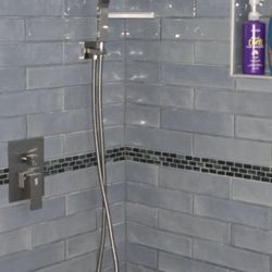 Claybons Custom Tile and Design - The new shower in our downstairs bathroom.