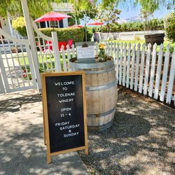 Tolenas Winery - Welcome sign