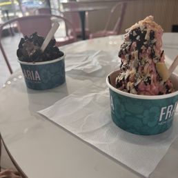 Triple chocolate and strawberry chocolate w/ coconut flakes Triple chocolate and strawberry chocolate w/ coconut flakes