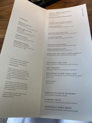 Menu photo 1 Flagstaff House Restaurant Boulder, CO