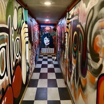 Graffiti Pasta - Cool painted hallway to bathrooms! - Italian Near Me - Denton, Texas Graffiti Pasta - Cool painted hallway to bathrooms! - Italian Near Me - Denton, Texas