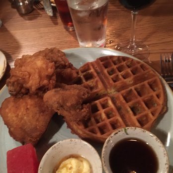 Hen Quarter - Chicken and waffles with bourbon syrup - Southern Near Me - Alexandria, Virginia