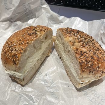 Grabstein's Bagels - Everything Bagel with Cream Cheese - Bagels Near Me - New York, New York Grabstein's Bagels - Everything Bagel with Cream Cheese - Bagels Near Me - New York, New York