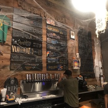 Diebolt Brewing Company - Beer list decorated for Halloween - Breweries Near Me - Denver, Colorado