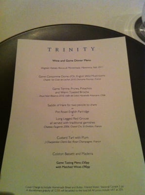 Menu photo 3 Trinity Restaurant London, XGL Menu photo 3 Trinity Restaurant London, XGL
