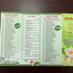 Delicious Chinese Restaurant - Menu as of March 2025