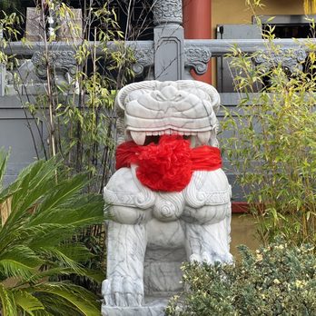 Pao-Hua Buddhist Temple - Lion with variegated pine - Buddhist Temples Near Me - San Jose, California Pao-Hua Buddhist Temple - Lion with variegated pine - Buddhist Temples Near Me - San Jose, California