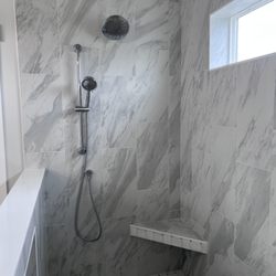 Adams Plumbing - Multi head shower with glide bar