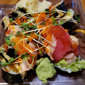 Kiku Sushi - Dynamite roll...with extra pieces of fish bonus! - Sushi Bars Near Me - Baltimore, Maryland Kiku Sushi - Dynamite roll...with extra pieces of fish bonus! - Sushi Bars Near Me - Baltimore, Maryland