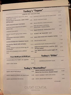 Menu photo 6 Ciutat Comtal Barcelona, B