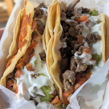 Lalo’s Taqueria - Super Tacos Asada: Carne Asada, guacamole, sour cream, cheese, and salsa, wrapped in a corn tortilla, garnished with onions and cilantro - Mexican Near Me - Hayward, California Lalo’s Taqueria - Super Tacos Asada: Carne Asada, guacamole, sour cream, cheese, and salsa, wrapped in a corn tortilla, garnished with onions and cilantro - Mexican Near Me - Hayward, California