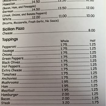 Quality Pizza - prices of pizzas and other items - Pizza Near Me - Easton, Pennsylvania