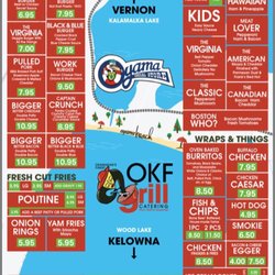 Okanagan's Finest Foods Grill - Menu