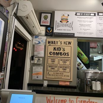 Grinderz - The Menu & The Interior is all very Skateboard City @ Grinderz  in Huntington Beach July 2019 - Burgers Near Me - Huntington Beach, California