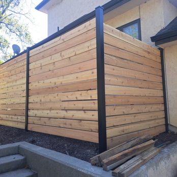 Wrollin' Fence - Steel post cedar lateral - Fences & Gates Near Me Wrollin' Fence - Steel post cedar lateral - Fences & Gates Near Me