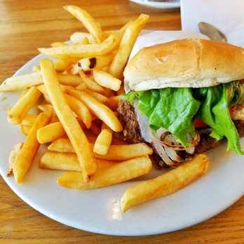 Jongewaard's Bake n Broil - My Hamburger Special for lunch. Well seasoned burger, fresh and juicy. - American Near Me - Long Beach, California
