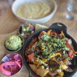 Cafe Gratitude - I Am Trustworthy Portobello Mushroom Fajitas from the Medical Medium menu list.