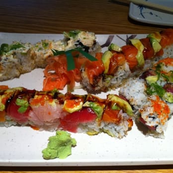 Miyagi - Creamy garlic spicy tuna, Andy lover roll, rainbow roll #2, holiday roll - Sushi Bars Near Me - McLean, Virginia Miyagi - Creamy garlic spicy tuna, Andy lover roll, rainbow roll #2, holiday roll - Sushi Bars Near Me - McLean, Virginia