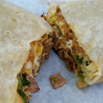 Tio's Tacos - Ham & egg burrito. It was huge. About $6.99 - Mexican Near Me - Riverside, California Tio's Tacos - Ham & egg burrito. It was huge. About $6.99 - Mexican Near Me - Riverside, California