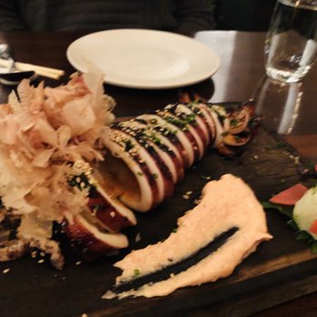 Iyasare - Poppo Yaki - Combo of BBQ Body, Tempura Tentacles, Bonito Flakes, Fried Shisito Peppers...Nice... - Japanese Near Me - Berkeley, California
