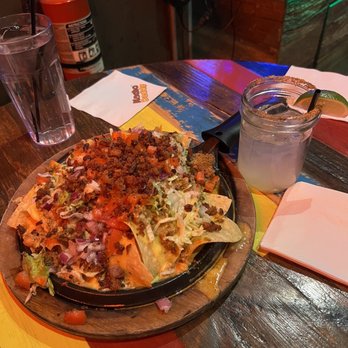 Nacho Daddy - Nacho Average Burger Nacho and house margarita - New American Near Me - Las Vegas, Nevada