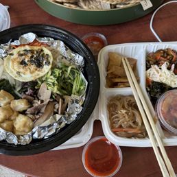 Bi Bim Bop Rice Bowl with tofu and sides Bi Bim Bop Rice Bowl with tofu and sides