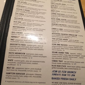 Venture Kitchen And Bar - Ventures new menu as of 4/29/17. New items: Baja beef pizza, ceviche and arancinis - Pizza Near Me - Hampton, Virginia
