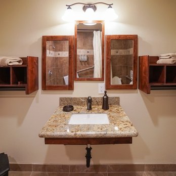 Villa Living - Shared Bath BR #3 & #4 / Dual Medicine Cabinets / Toiletries Cubby - Assisted Living Facilities Near Me - Rancho Cucamonga, California