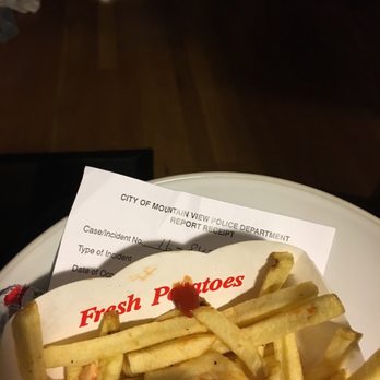 In-N-Out Burger - Police report. 3 times the police are called to this location in the same night. Black Mercedes s550 4 door. - Fast Food Near Me - Mountain View, California In-N-Out Burger - Police report. 3 times the police are called to this location in the same night. Black Mercedes s550 4 door. - Fast Food Near Me - Mountain View, California