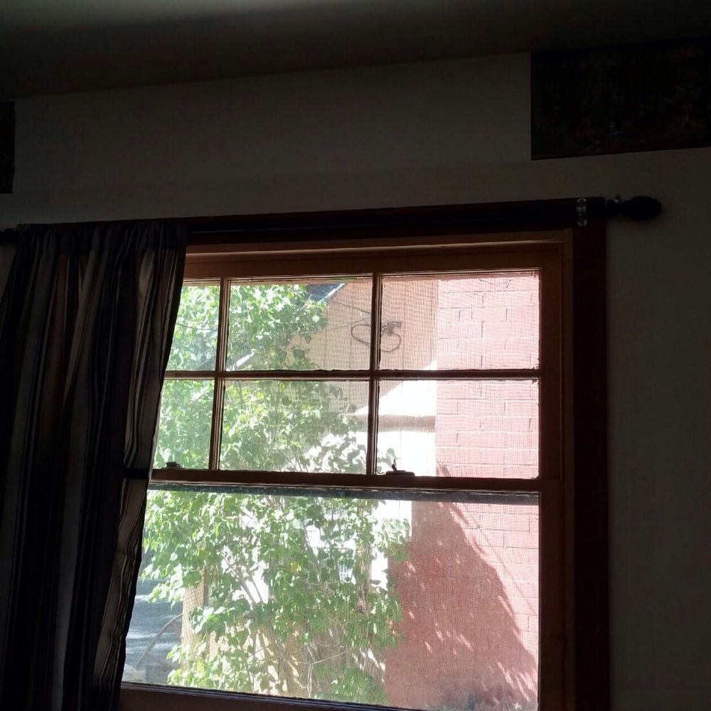 Cabins4less - Missing wall paper above the window that doesn't shut allowing neighbors fire to smoke out cabin. - Rafting/Kayaking Near Me - Big Bear Lake, California