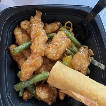 Panda Express - Honey sesame chicken with a spring roll - Chinese Near Me - Angola, New York Panda Express - Honey sesame chicken with a spring roll - Chinese Near Me - Angola, New York