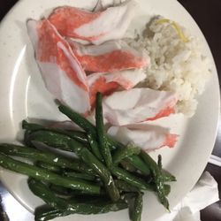 Dynasty Buffet - Crab Meat, White Rice, Buttered Asparagus
