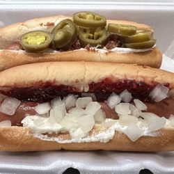 The Dog House Restaurant - Raspberry jam n cream cheese and a jalapeno, cream cheese and bacon one.