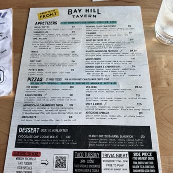 Bay Hill Tavern - Menu - American Near Me - San Diego, California