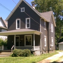 Raintree Siding and Windows - House after Mastic Siding was installed.  Color: Granite Grey