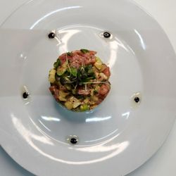 Addictive Wine and Tapas Bar - Avocado Salad with Tuna Tarte