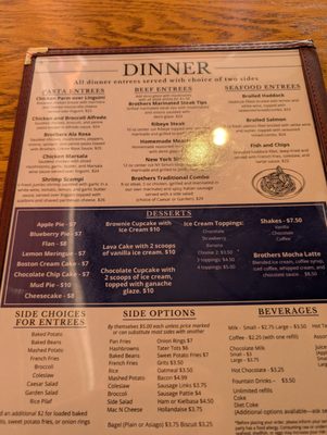 Menu photo 2 Brothers North End Diner Manchester, NH