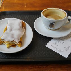 Mr Bean - Custard and Sultana Danish with a cup of Flat White