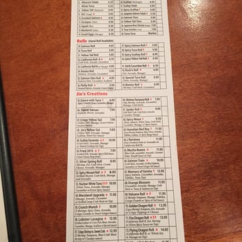 Sushi Jin - sushi roll menu - Japanese Near Me - Silver Spring, Maryland