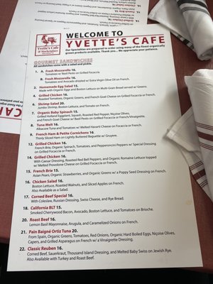 Menu photo 5 Yvette's Cafe Stone Harbor, NJ