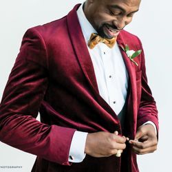 Friar Tux - Burgundy Velvet Tuxedo