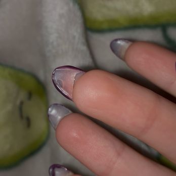 Mystic Nails - Acrylic underneath my nail on my middle finger along with nail polish on the underneath of my nail on pinky finger. - Nail Salons Near Me - Benicia, California Mystic Nails - Acrylic underneath my nail on my middle finger along with nail polish on the underneath of my nail on pinky finger. - Nail Salons Near Me - Benicia, California