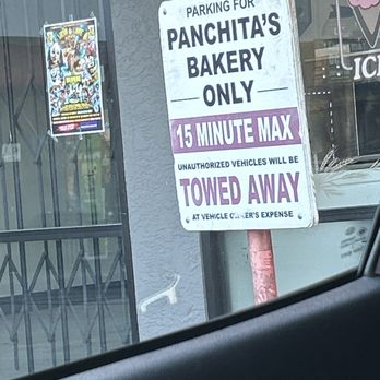 Panchitas Bakery - a parking sign for panchitas's bakery - Bakeries Near Me - San Diego, California Panchitas Bakery - a parking sign for panchitas's bakery - Bakeries Near Me - San Diego, California