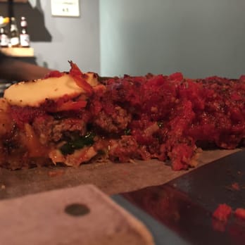 Blue Line Pizza - Profile view of the Meatball - Pizza Near Me - Mountain View, California