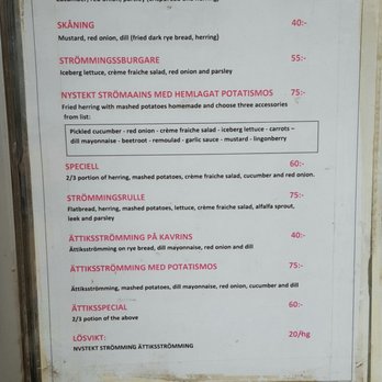 Strömmingsvagnen - English Menu - Seafood Near Me - Stockholm, Alberta