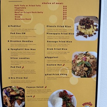 Thai Test Kitchen - Menu. Seen 6/30/23 - Noodles Near Me - San Diego, California